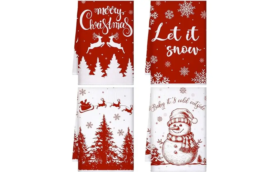 "christmas kitchen towels"